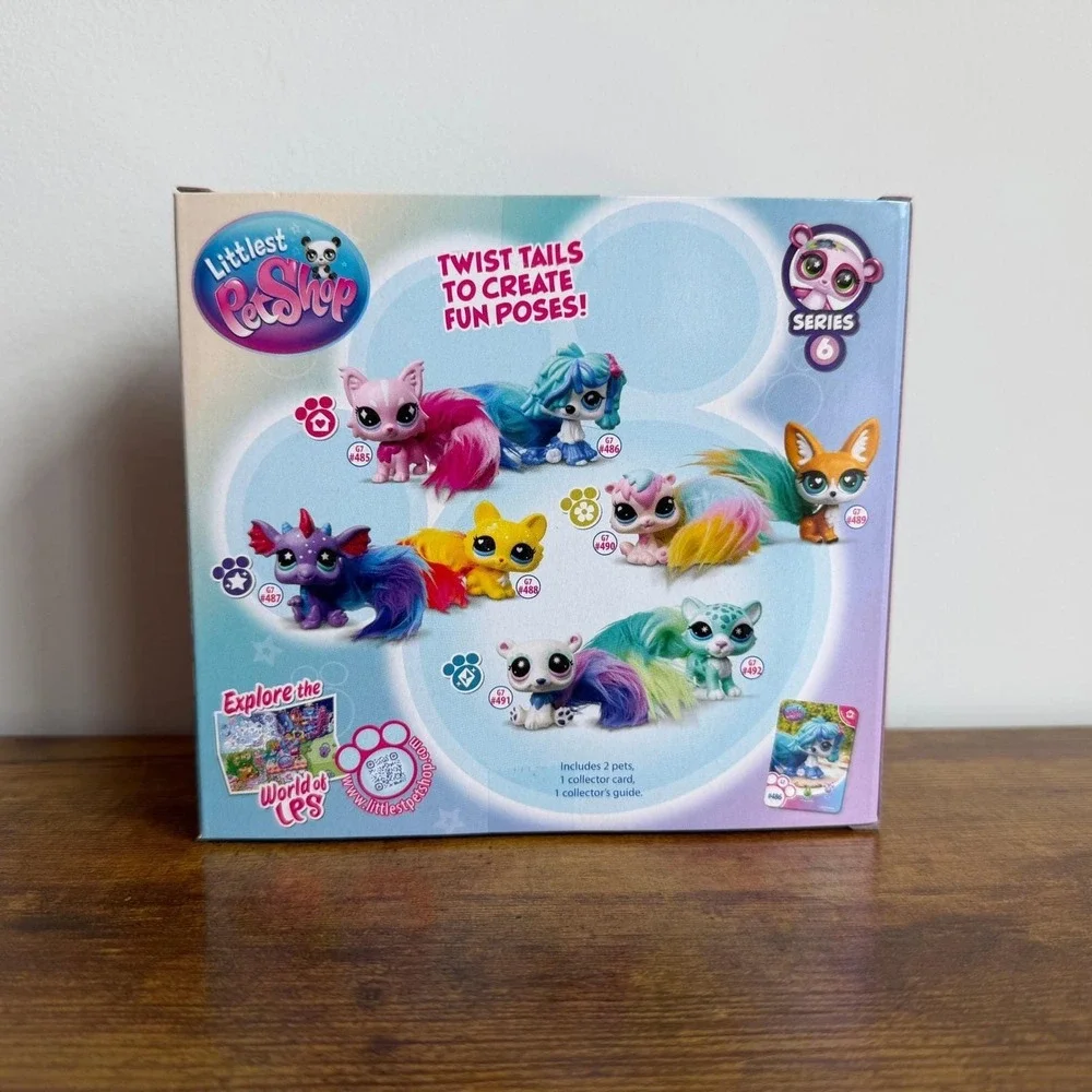 New Littlest Pet Shop LPS 491 492 Polar Bear Snow Leopard Fuzzy Tails Pet Pair